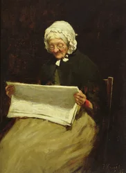 Vieille femme lisant un journal, 1895